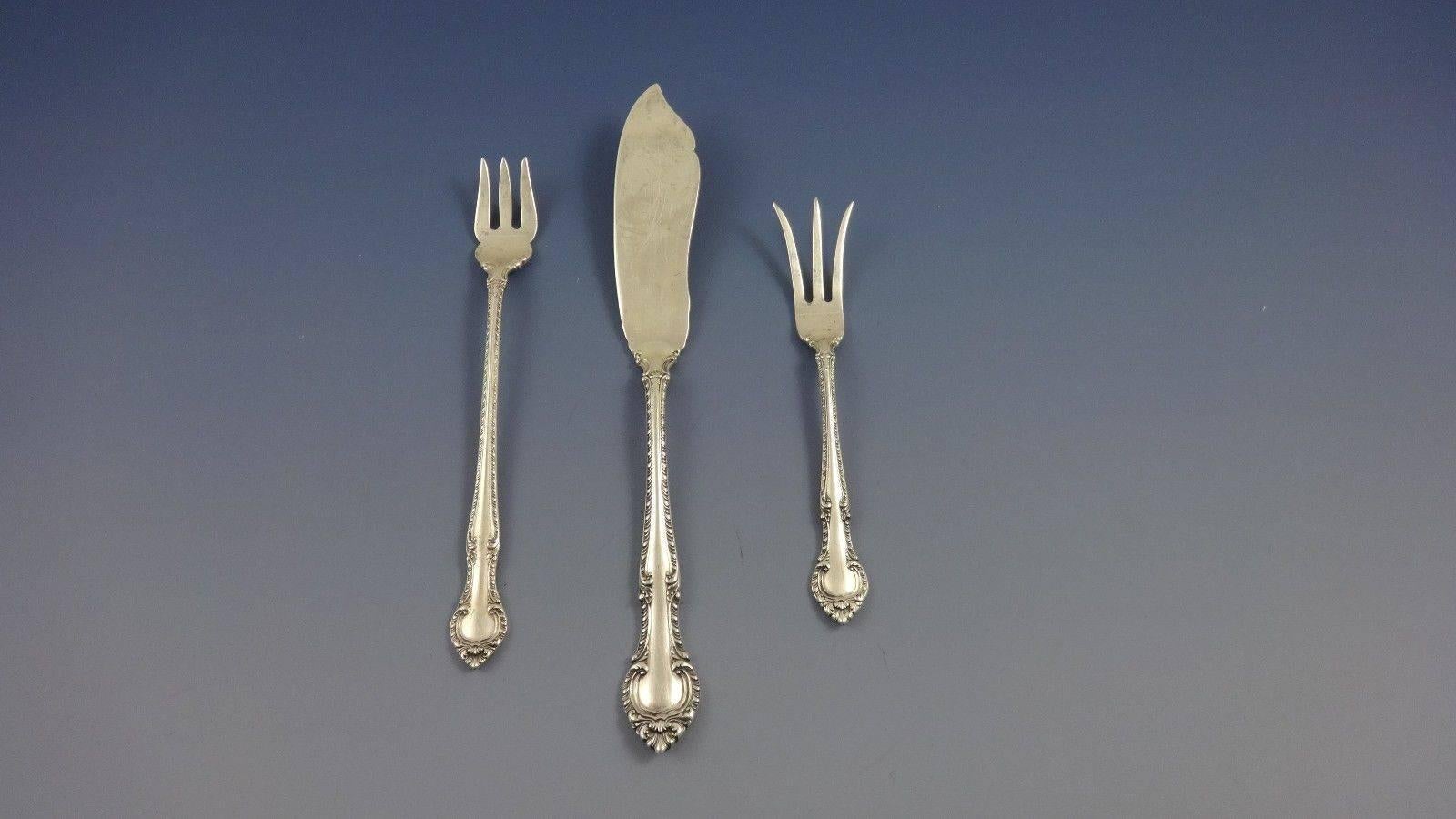 English Gadroon by Gorham Sterling Silver Flatware Set Service 82 Pieces 2