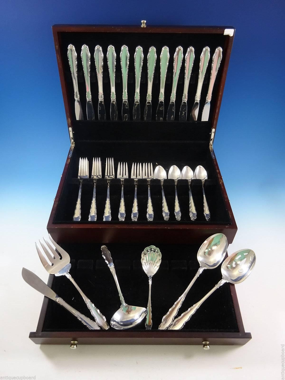 English Provincial by Reed & Barton sterling silver flatware set - 54 Pieces. This set includes: 

12 knives, 9 1/8