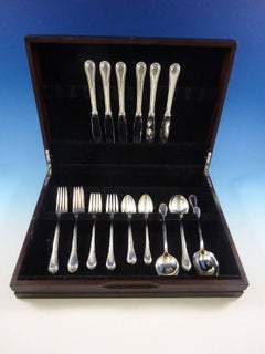 Evening Rose by Lunt Sterling Silver Flatware Set Service 32 Pieces Scarce