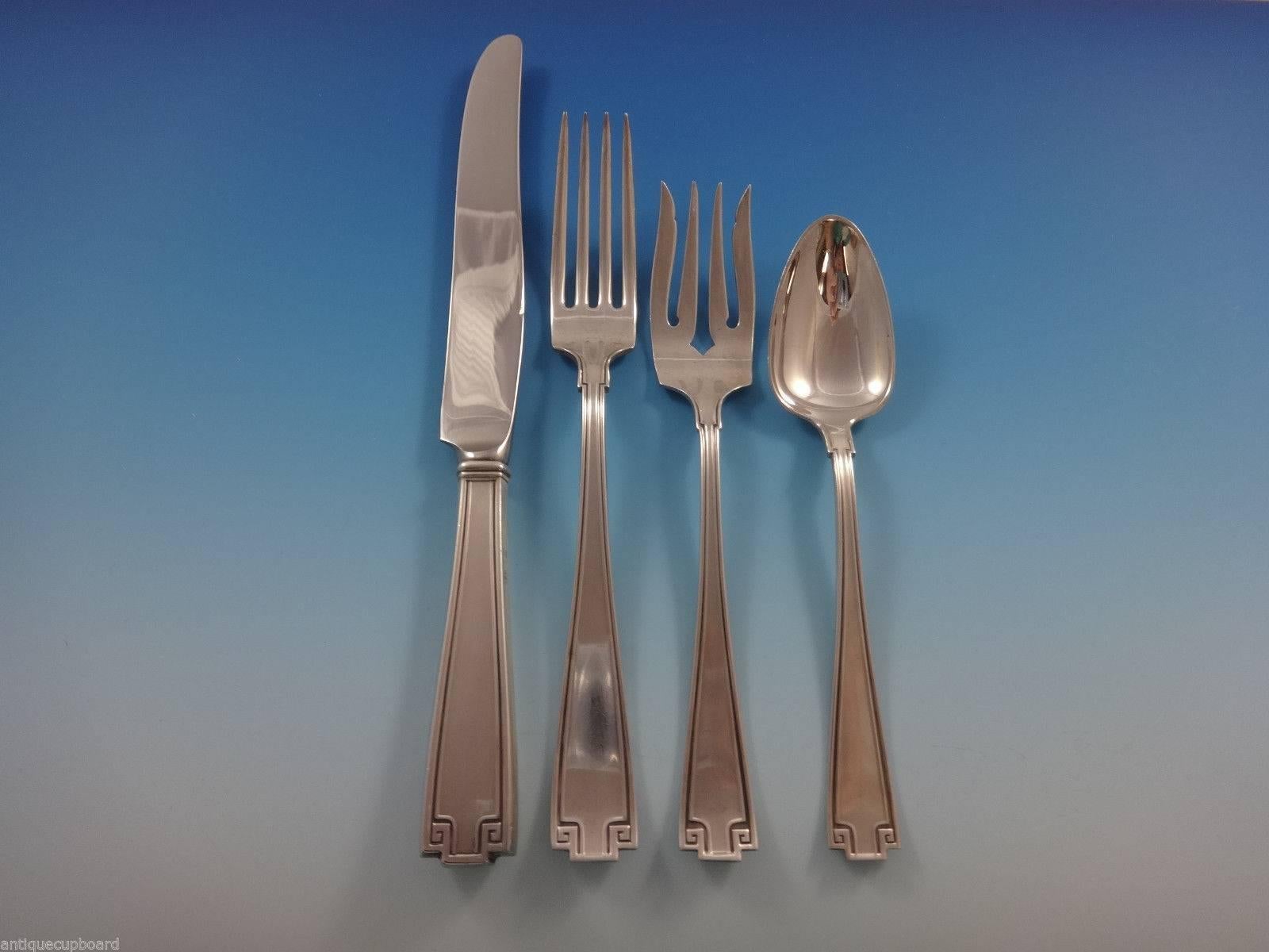 Etruscan by Gorham Sterling Silver Flatware Set for Eight Service 61 Pieces In Excellent Condition For Sale In Big Bend, WI