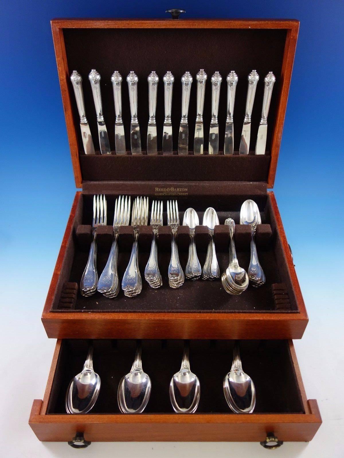 Vauban by Puiforcat (France) sterling silver flatware set. This set includes: 

12 knives, 8 1/8