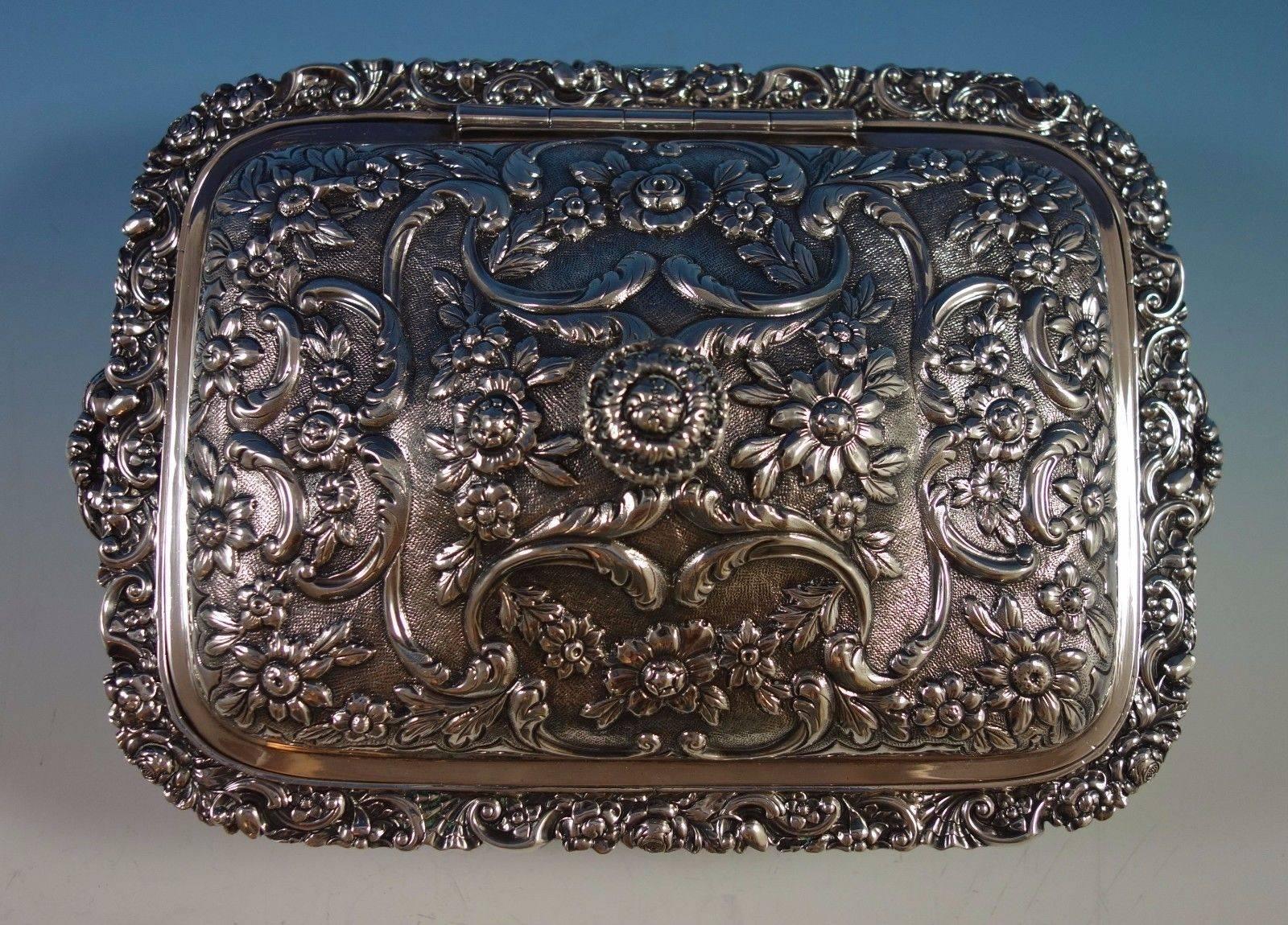 Repousse by Alexander Edmonstoun III Sterling Silver Dish Footed, 53.08 Ozt In Excellent Condition In Big Bend, WI