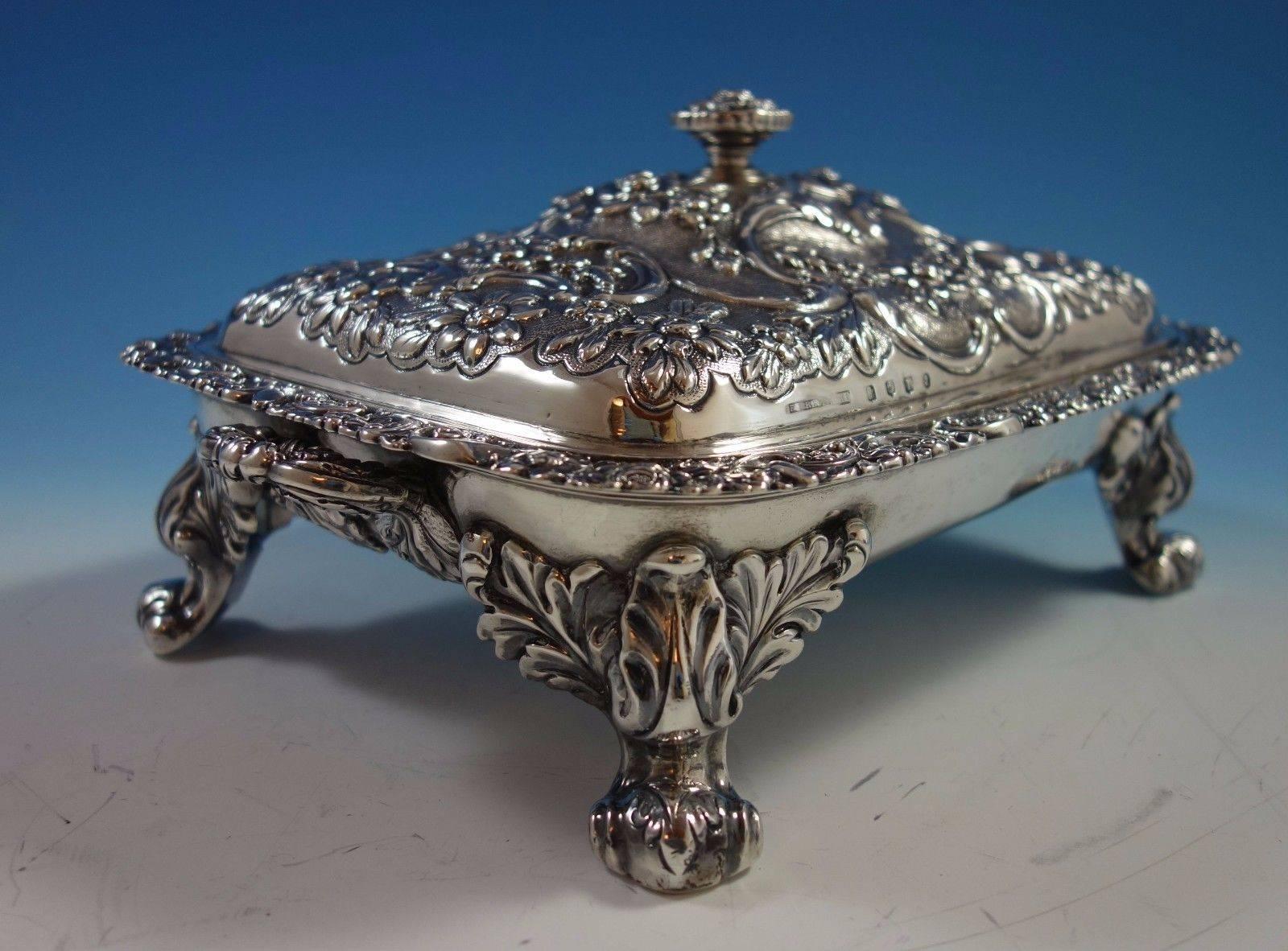 Repousse by Alexander Edmonstoun III Sterling Silver Dish Footed, 53.08 Ozt 1
