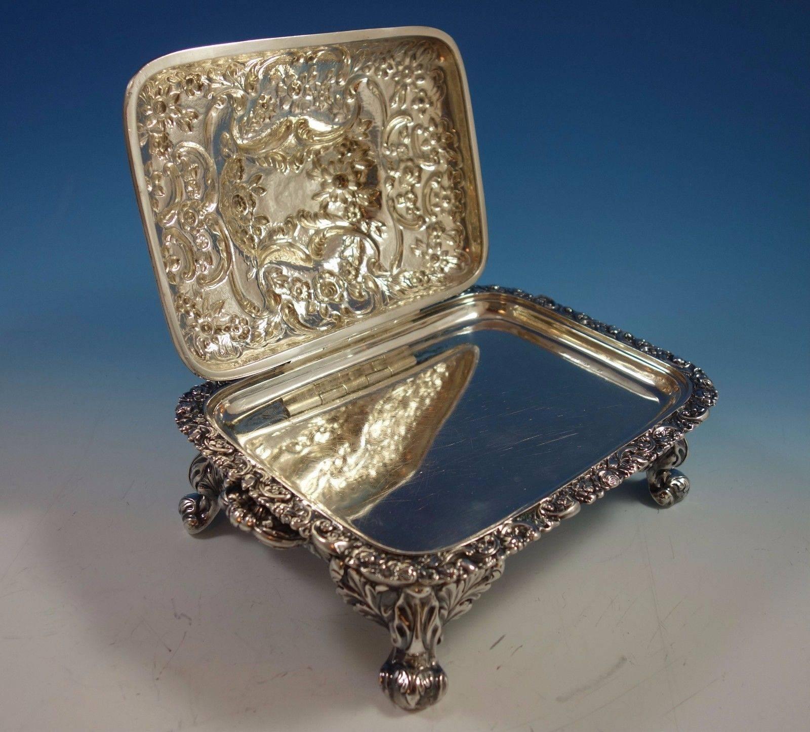Repousse by Alexander Edmonstoun III Sterling Silver Dish Footed, 53.08 Ozt 2