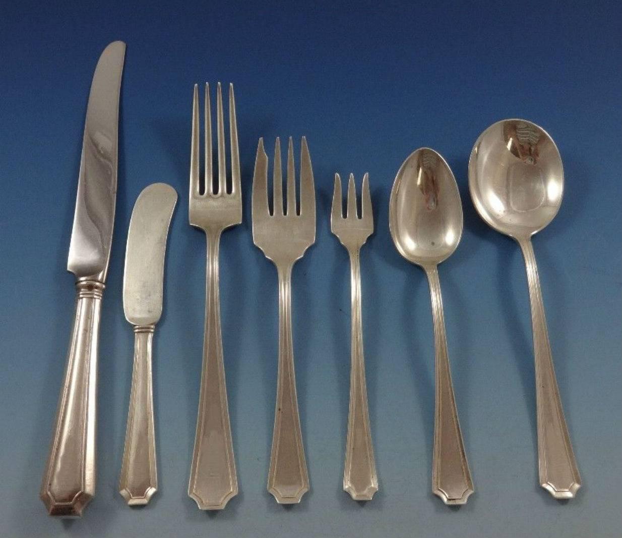Fairfax by Gorham Sterling Silver Flatware Set For 8 Service 56 Pieces In Excellent Condition For Sale In Big Bend, WI