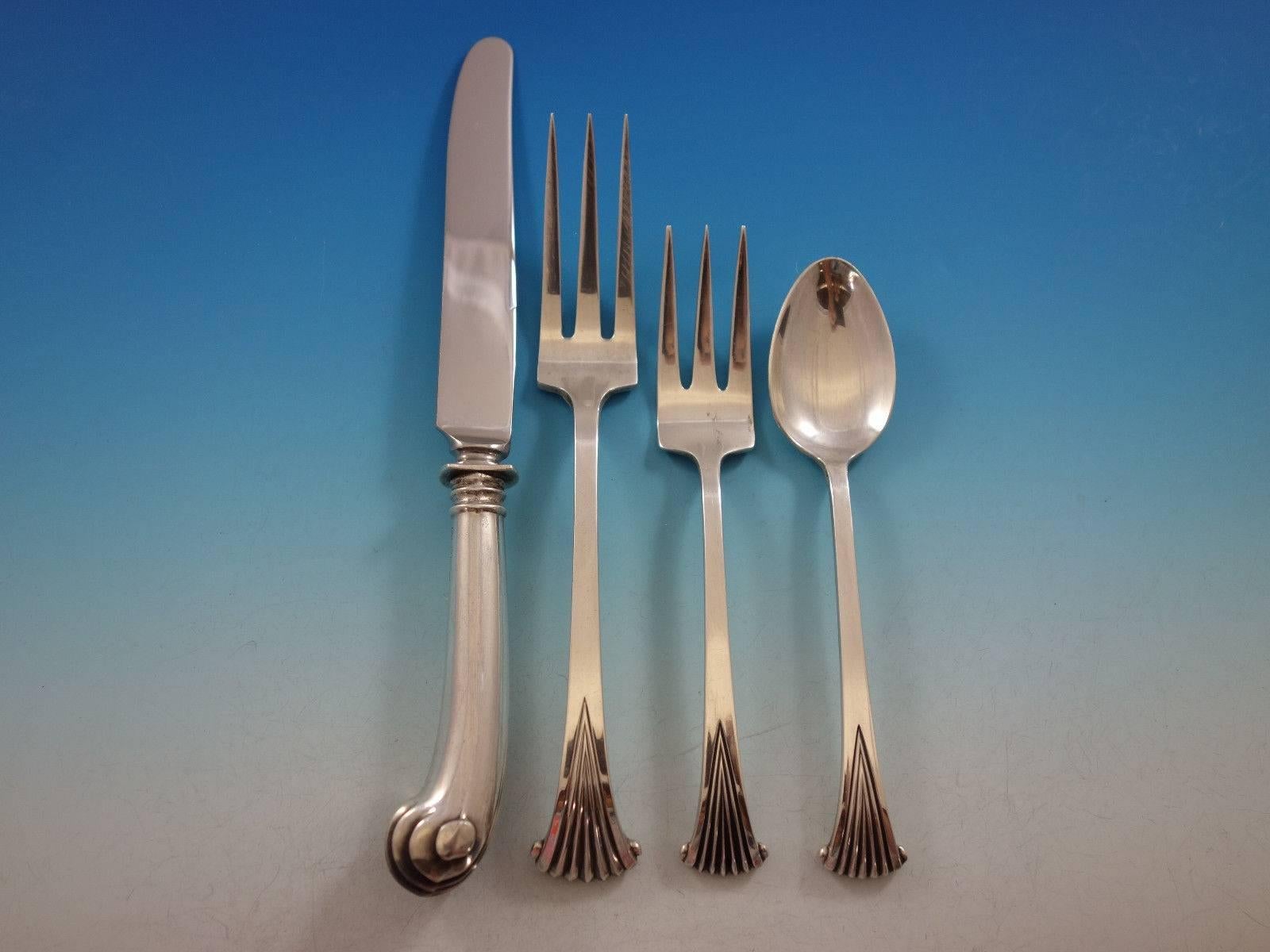 Onslow by Tuttle Sterling Silver Flatware Set Service 24 Pieces DE Date Marks In Excellent Condition In Big Bend, WI