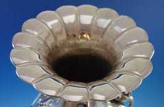 Large Italian Sterling Silver Tall Vase of Greek Mythology Poseidon, Hollowware