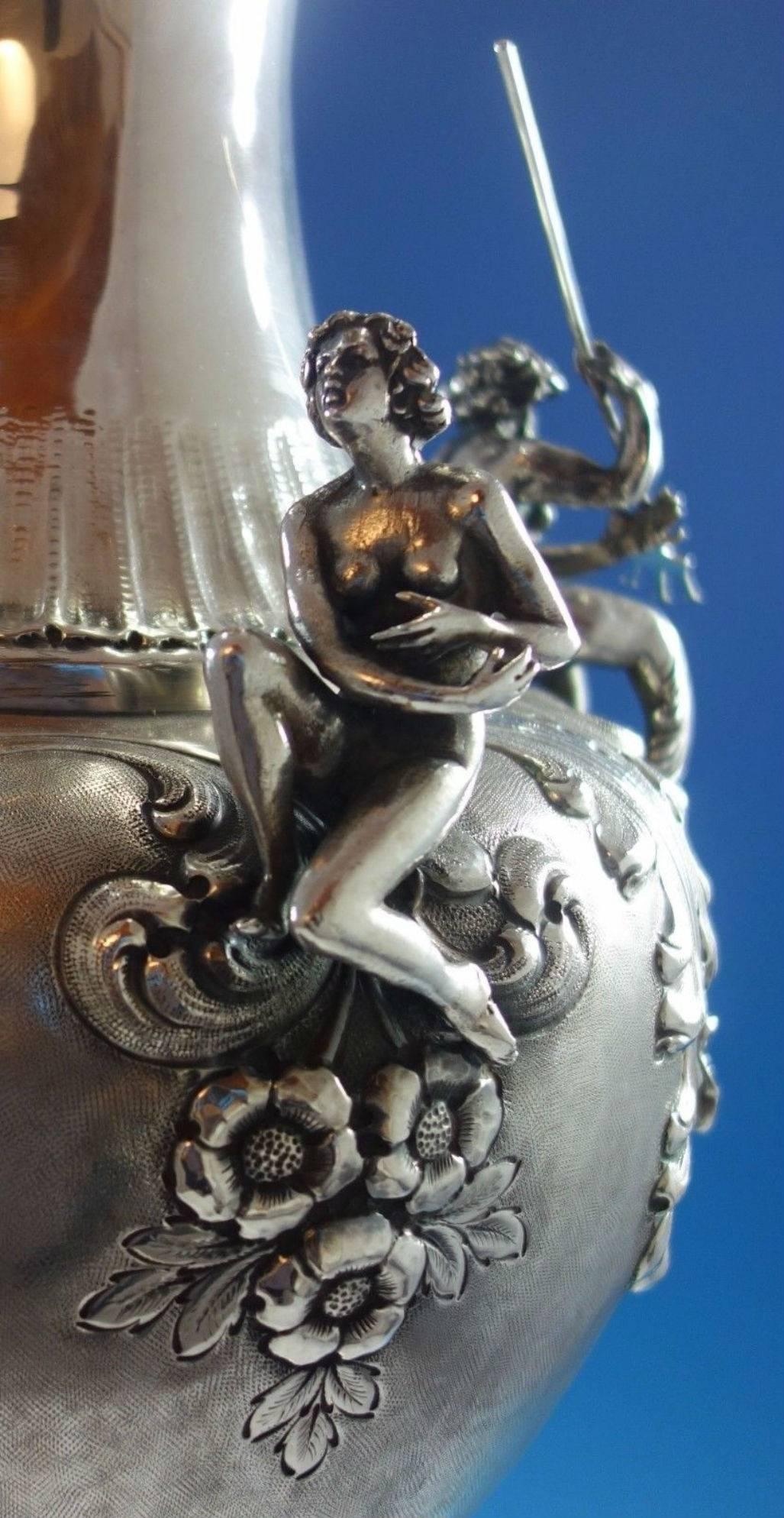 large silver vase