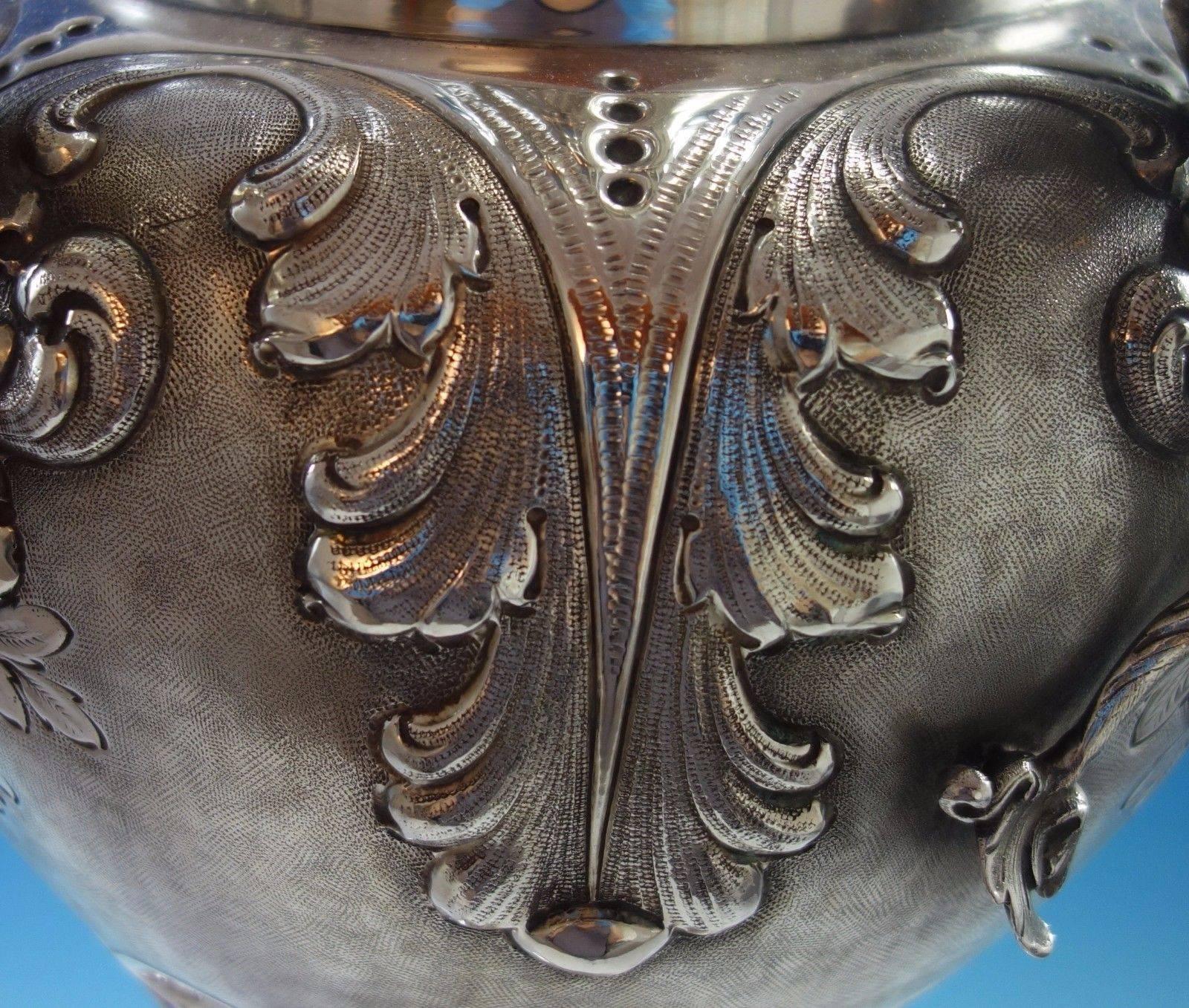 Large Italian Sterling Silver Tall Vase of Greek Mythology Poseidon, Hollowware 2