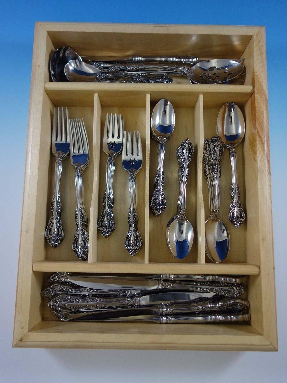 Michelangelo by Oneida Stainless steel estate flatware set of 53 pieces. This set includes: Eight knives, 9