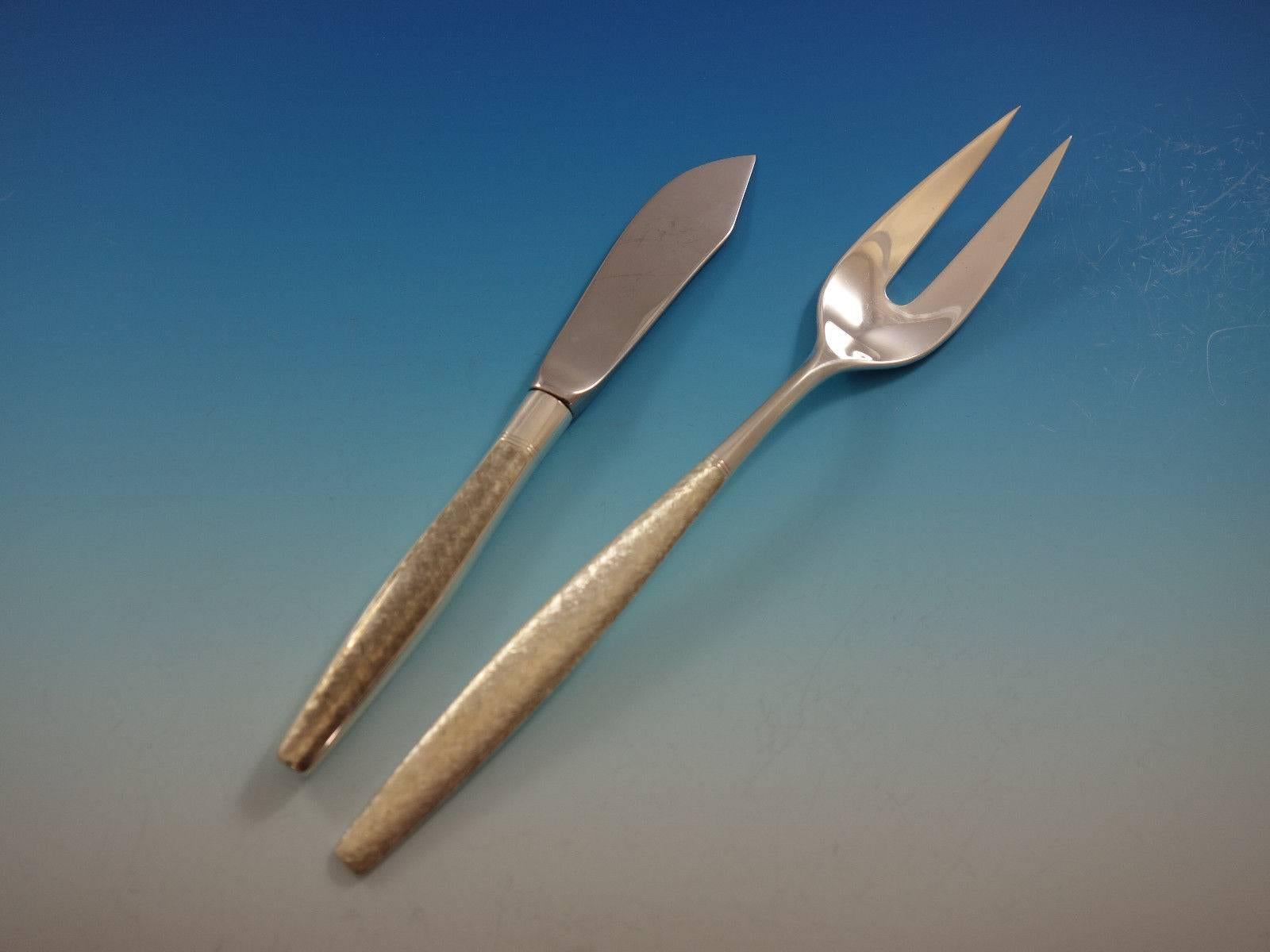 20th Century Florentine by Kirk Sterling Silver Flatware Set for 8 Service 38 Pieces Matte For Sale