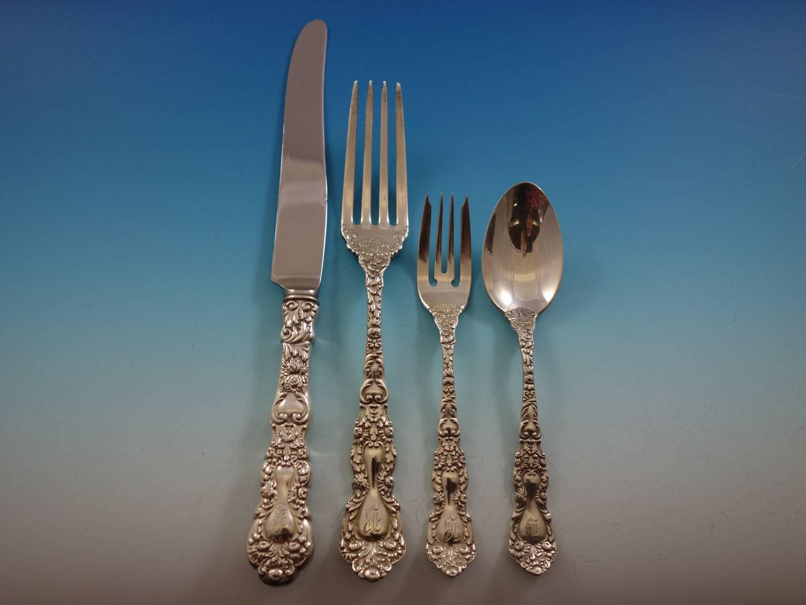 Imperial Chrysanthemum by Gorham Sterling Silver Flatware Set 12 Service 138 Pc In Excellent Condition In Big Bend, WI