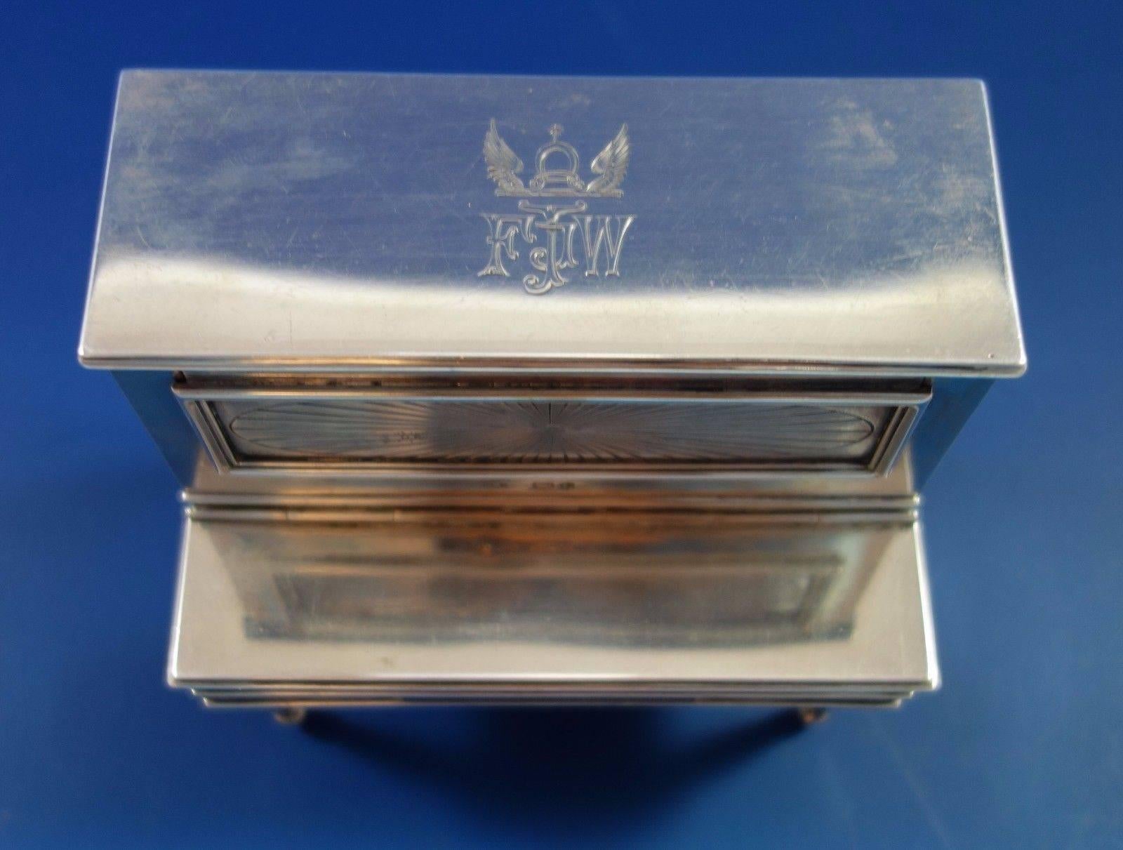 English Sterling Silver Piano Cigarette Box and Match Safe Fabulous Hollowware In Excellent Condition In Big Bend, WI