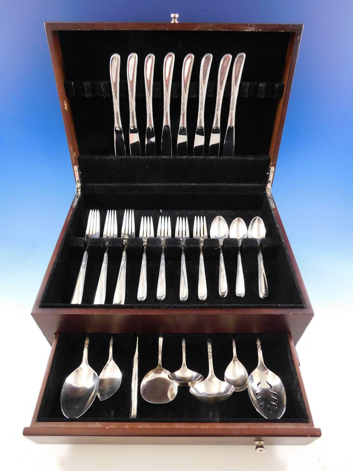 Silver Spray by Towle sterling silver flatware set of 40 pieces. This set includes: 

Eight knives, 9