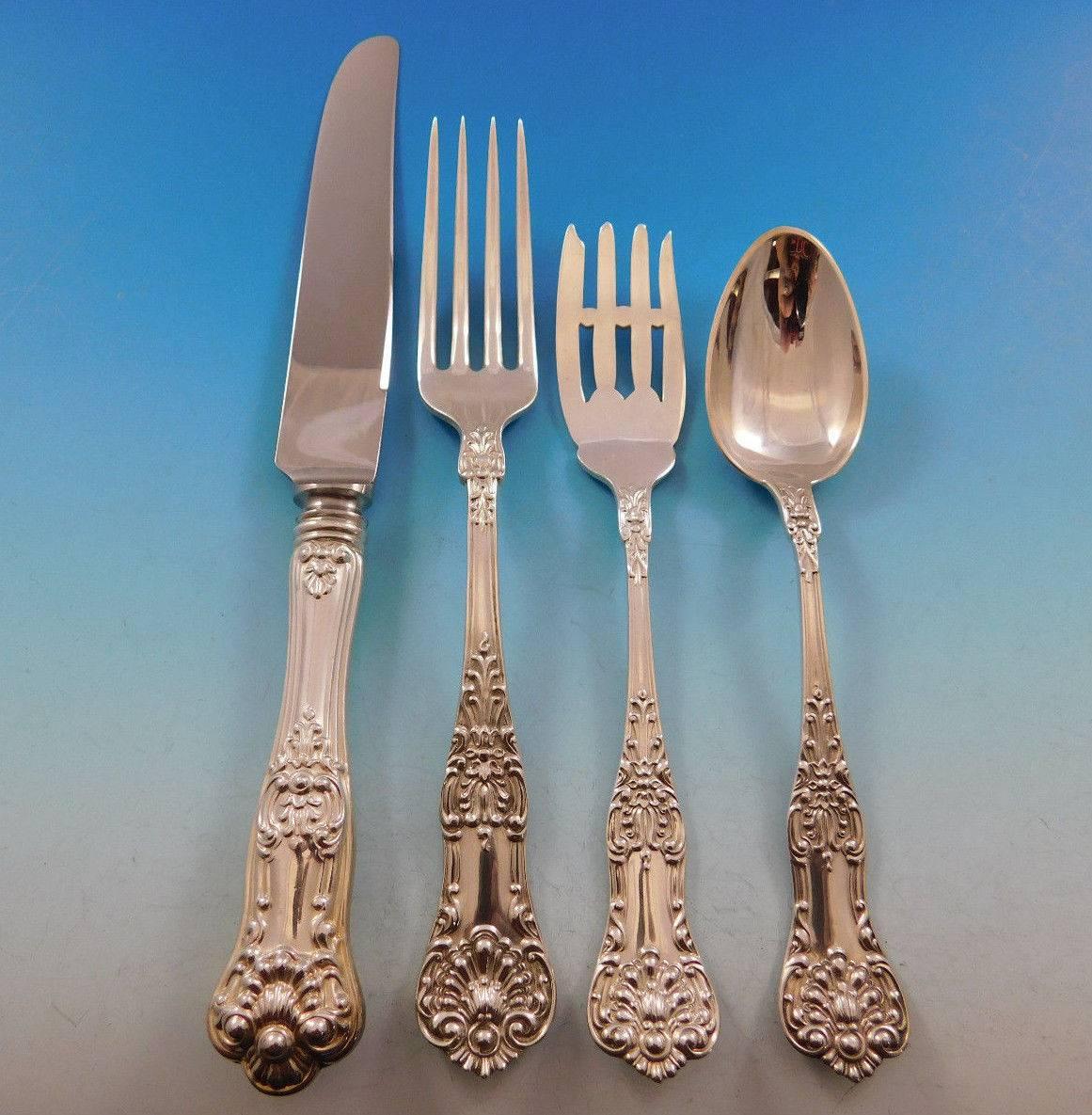 Canadian New Kings by Roden Canada Sterling Silver Flatware Set for 8 Service 52 Pc Shell