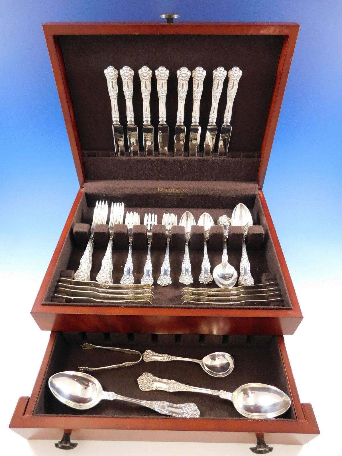 New Kings by Roden Canada shell motif sterling silver flatware set, 52 pieces. This set includes: \

eight knives, 8 5/8