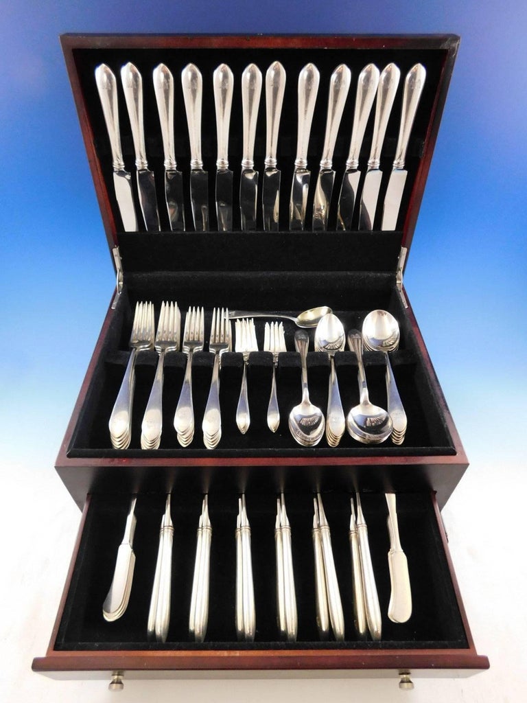 Gorham Plain by Gorham Sterling Silver Flatware Set for 12 Service 95