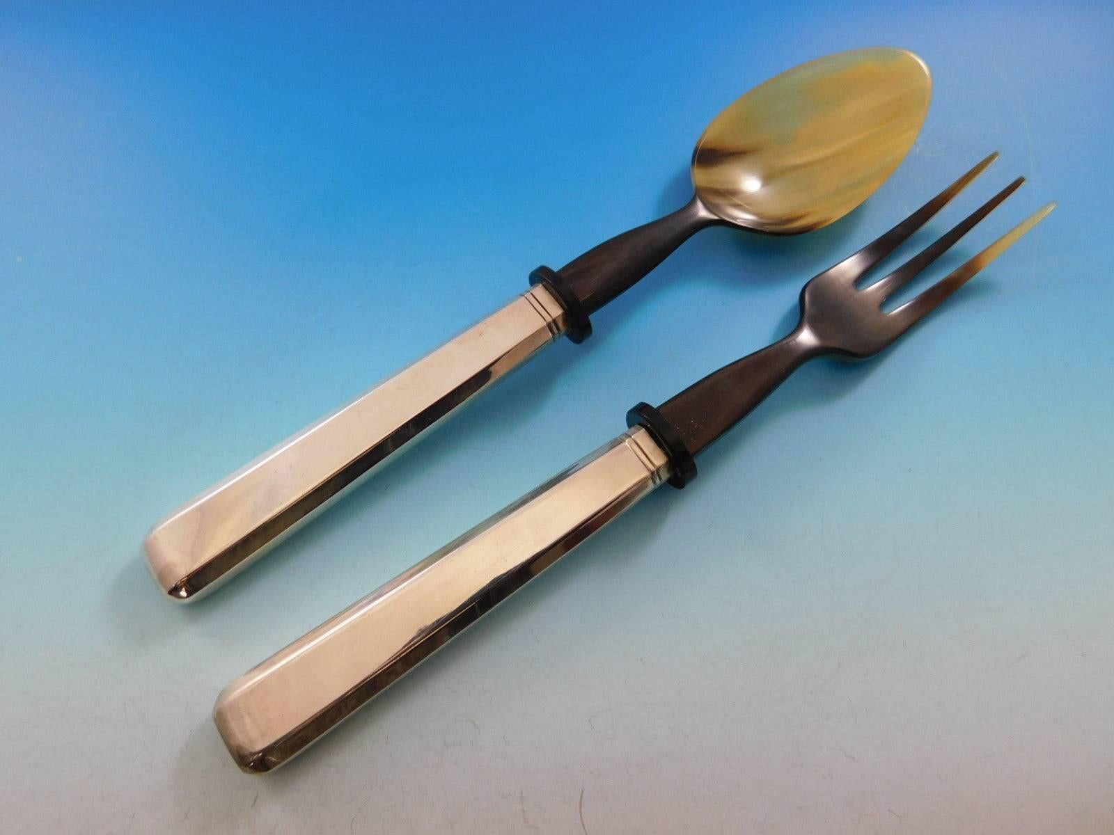 1810 Juego de Cubiertos de Plata 800 Italiana para 12 Servicio 77 piezas caja empotrada Cena siglo XX en venta