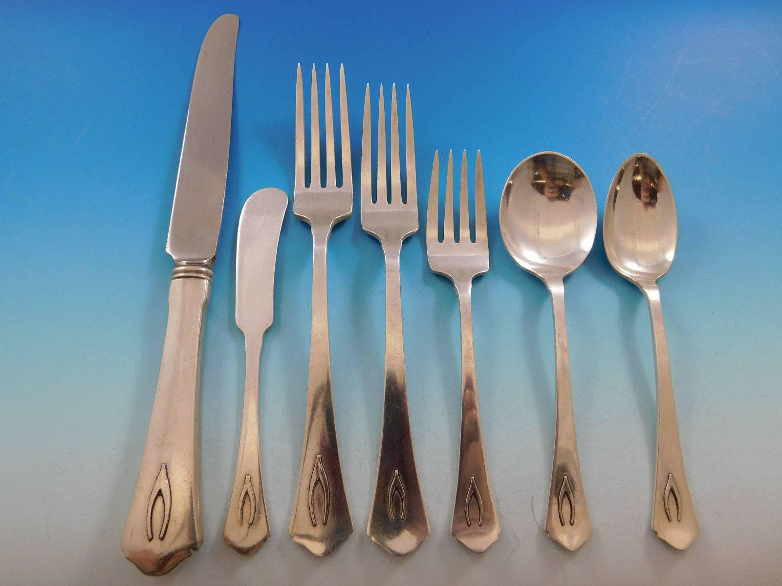 Antikes von Wallace Sterlingsilber-Besteck-Set 8 Service 60 Teile Abendessen V mono im Angebot 4