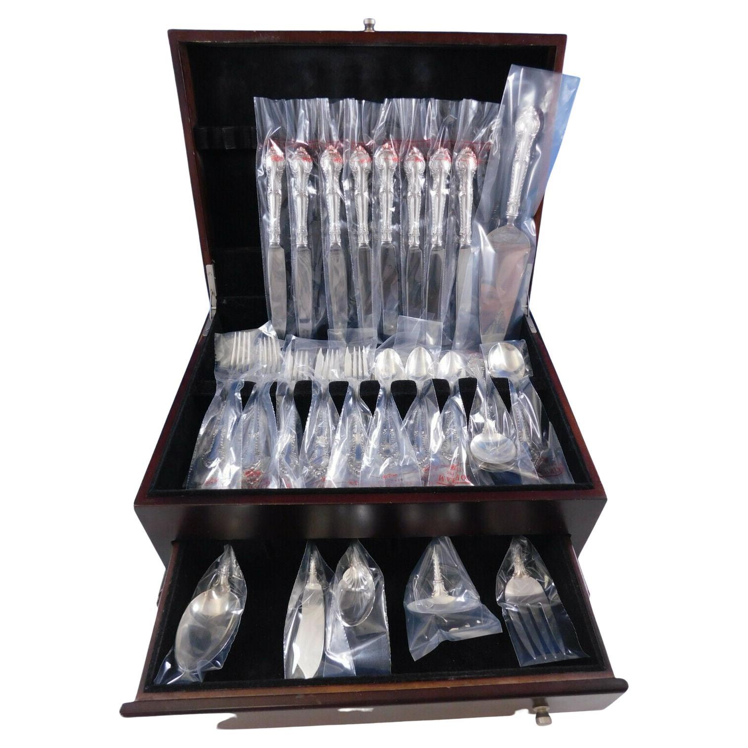 English Gadroon by Gorham Sterling Silver Flatware Set for 8 Service 46 pc New For Sale