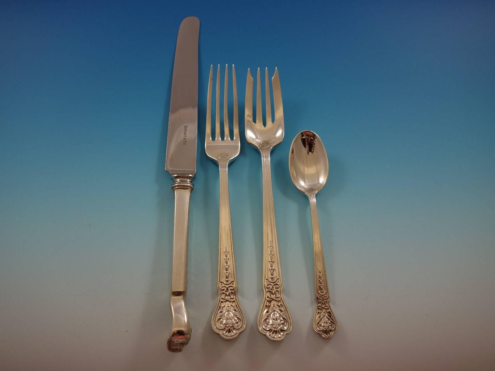 20th Century A.J. Fuller Tiffany and Co Sterling Silver Flatware Set Figural Custom Pattern