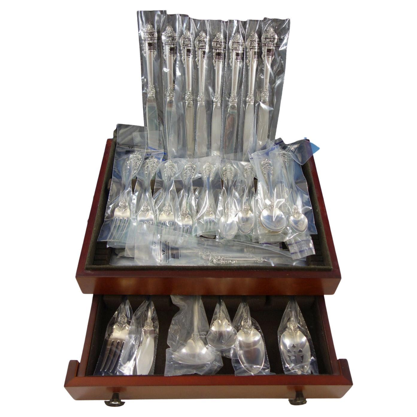 Grande Baroque by Wallace Sterling Silver Flatware Set Service 70 Pc Dinner New For Sale