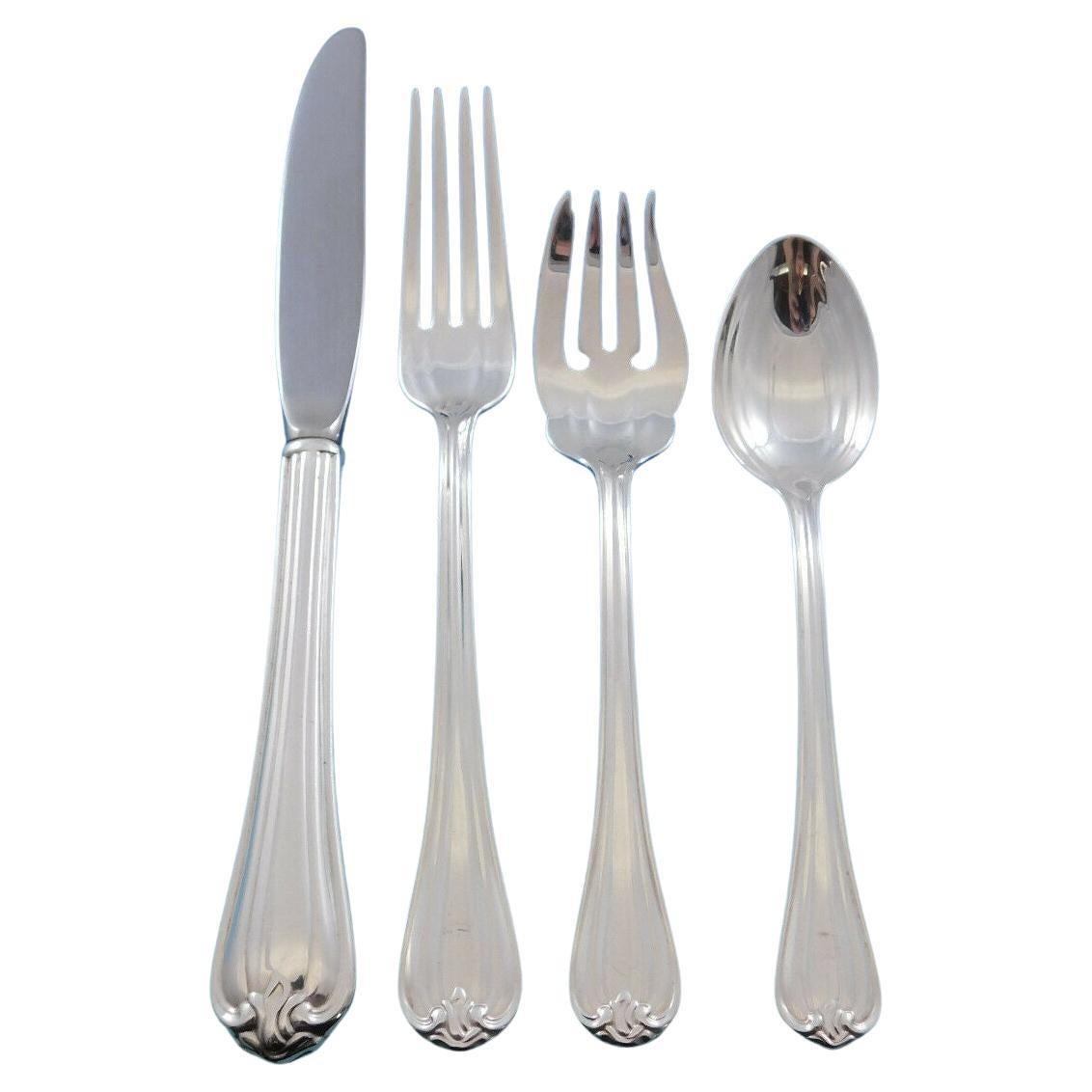 Woodwind by Reed & Barton R&B Sterling Silver Flatware Set for 12 Service 54 Pcs For Sale