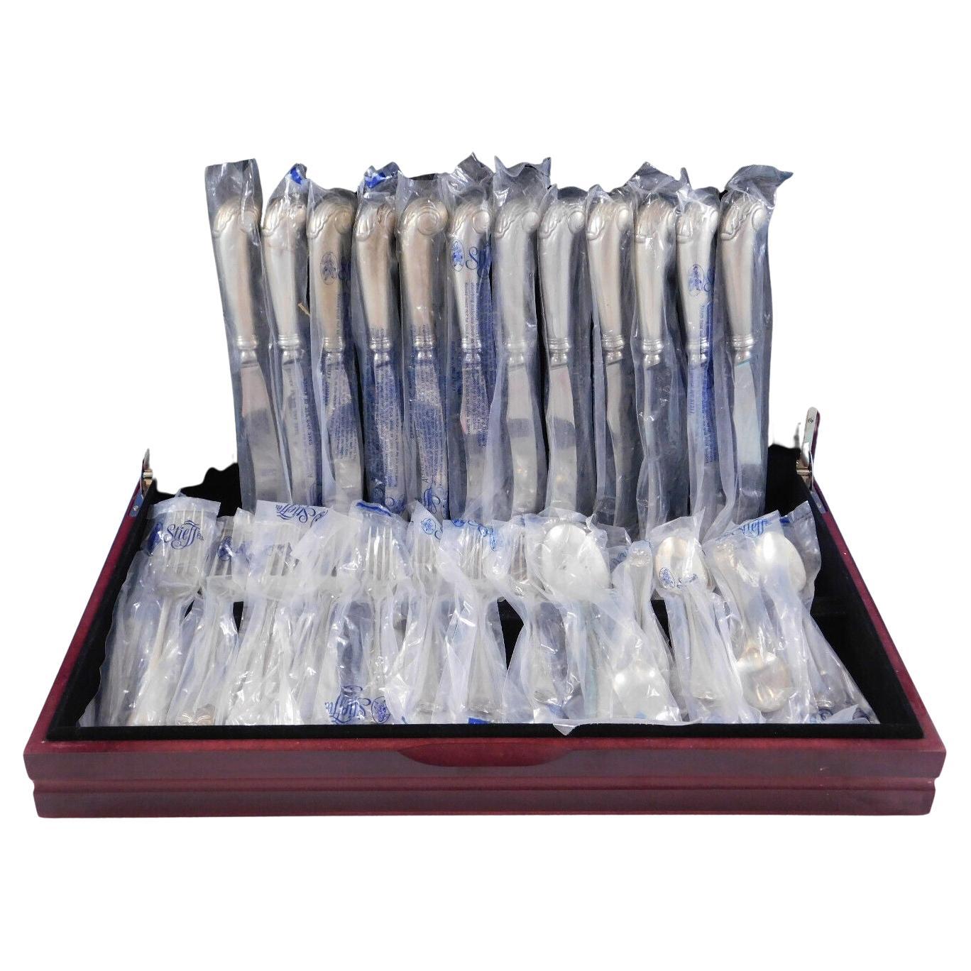 Williamsburg Shell by Stieff Sterling Silver Flatware Set Service 51 Pcs New
