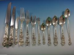 Lily by Watson Sterling Silver Flatware Set Eight Service "M" Monogram