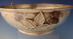 Mixed Metals by Whiting Sterling Fruit Bowl with Applied Fruit and Leaves