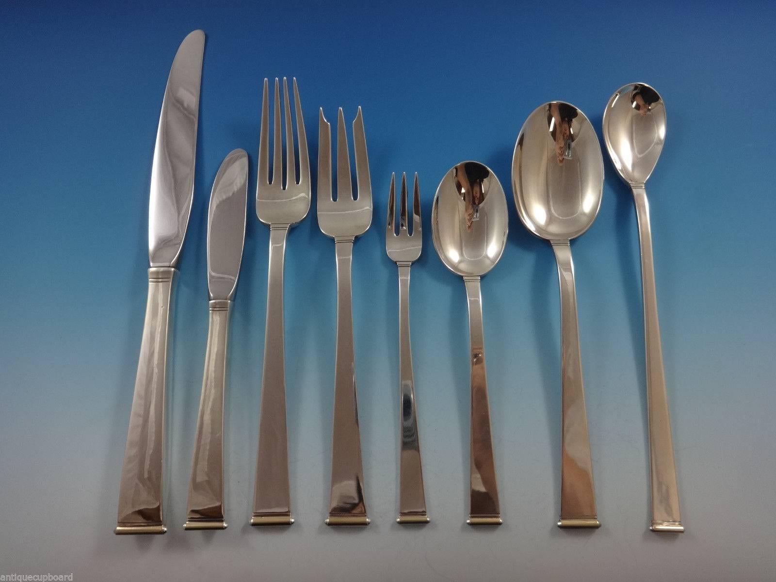 Gold Tip by Gorham sterling silver Mid-Century Modern flatware set with 