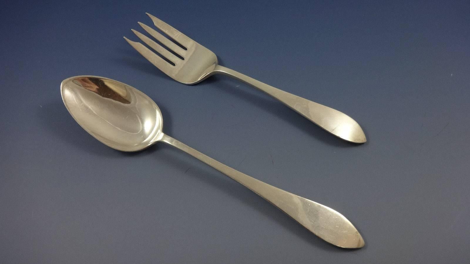 Old Newbury by Old Newbury Crafters Sterling Flatware Set 12 Service, Handmade In Excellent Condition In Big Bend, WI