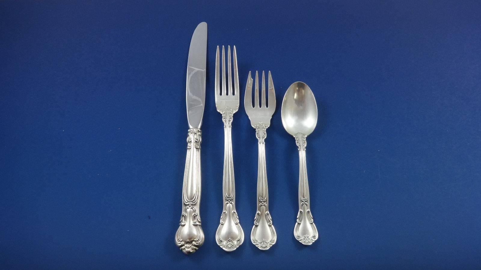 American Chantilly by Gorham Sterling Silver Dinner Flatware Set for 12; 111 pieces