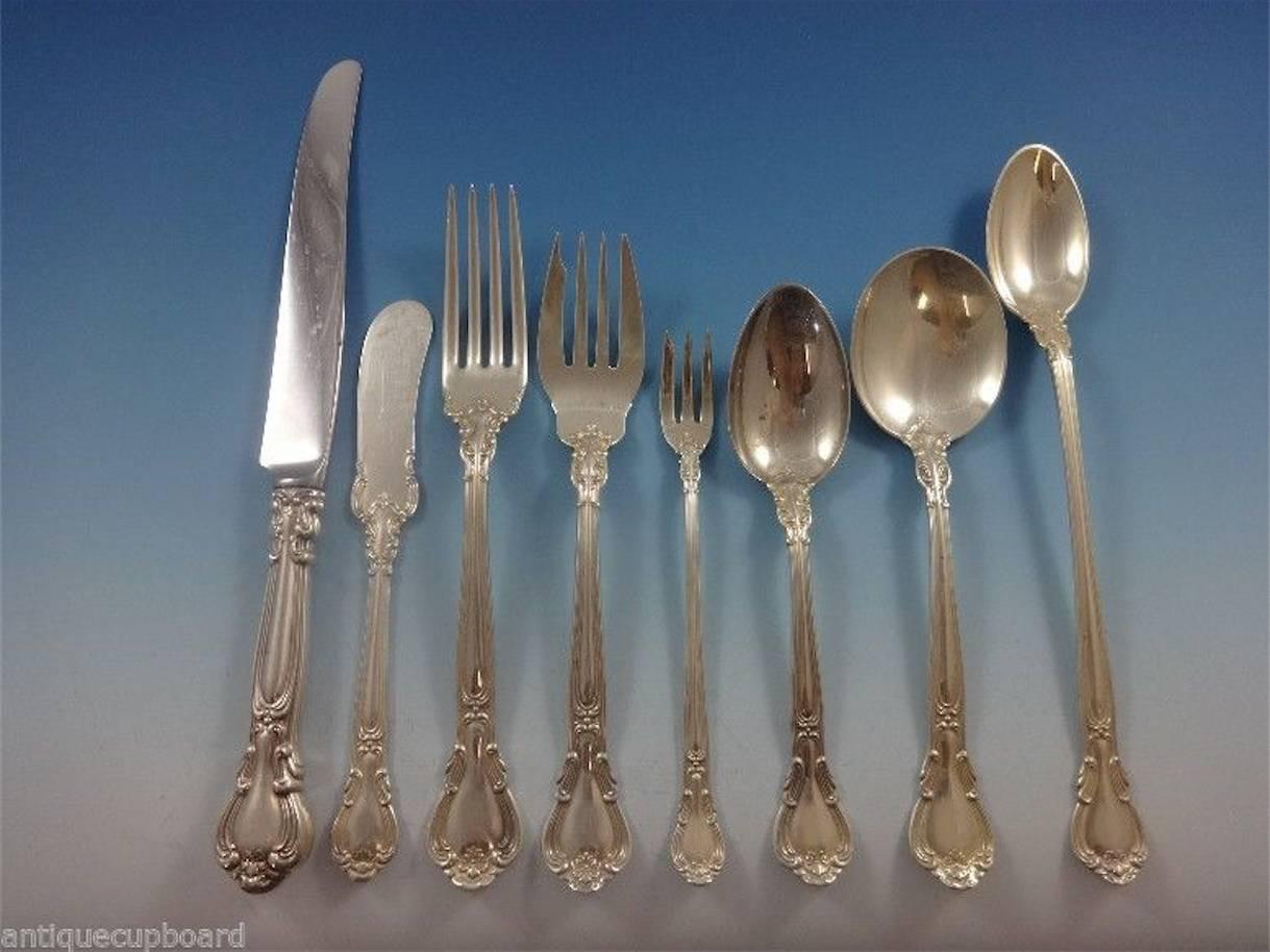 Chantilly by Gorham Sterling Silver Flatware set - 104 Pieces. This set includes: 
12 KNIVES, 8 7/8