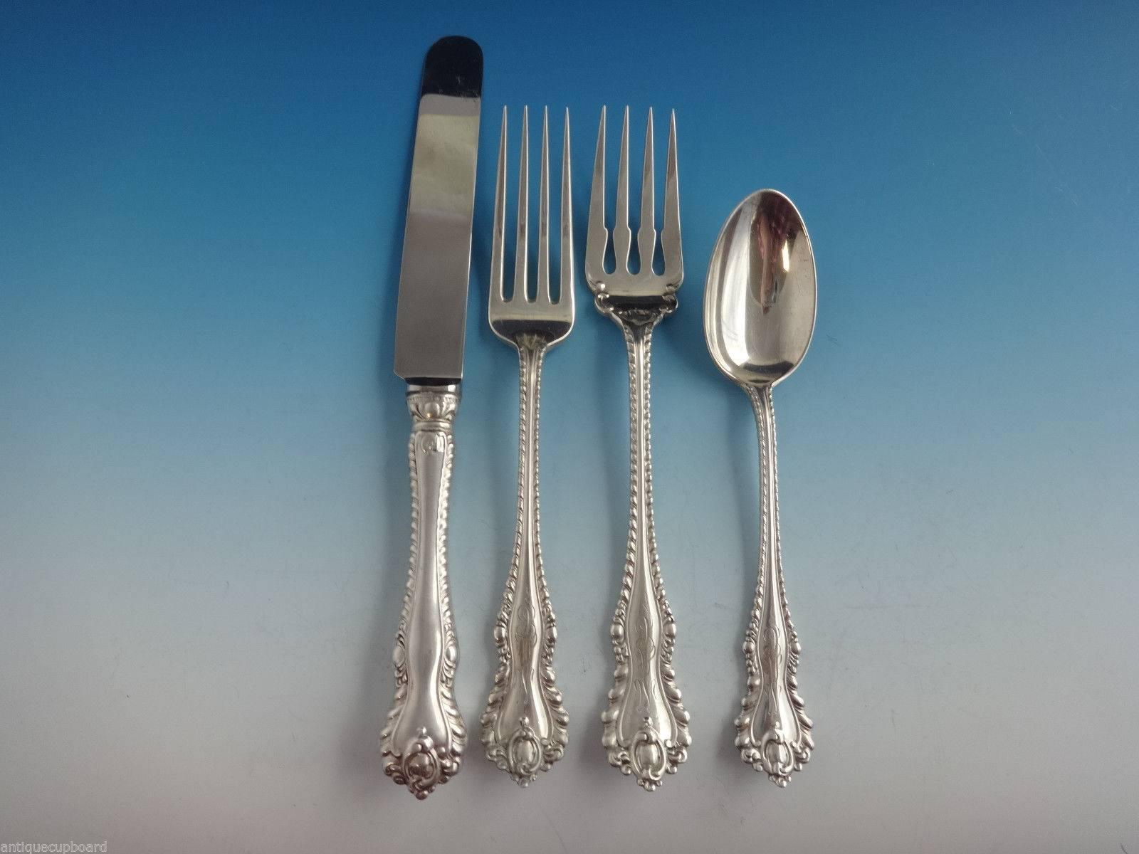 Mazarin by Dominick & Haff Sterling Silver Flatware Set Service, 119 Pieces In Excellent Condition For Sale In Big Bend, WI