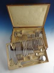 Austrian 800 Silver Frosted Flatware Set Service 81 Pieces Original Fitted Box