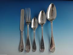 Coin Silver by William Marsh Flatware Set Service of 57 Pieces in Original Chest