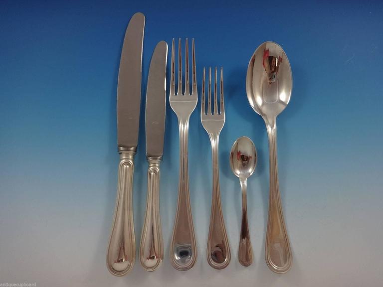 by Italy 800 Silver Flatware Dinner Set for 12 Service 76