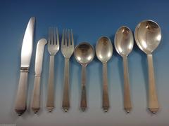 Pyramid by Georg Jensen Sterling Silver Flatware Set 12 Service 101 Pieces