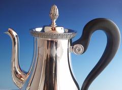 MALMAISON BY CHRISTOFLE Silverplate Tea Set 4-PC.Coffee Sugar Creamer Tray #09