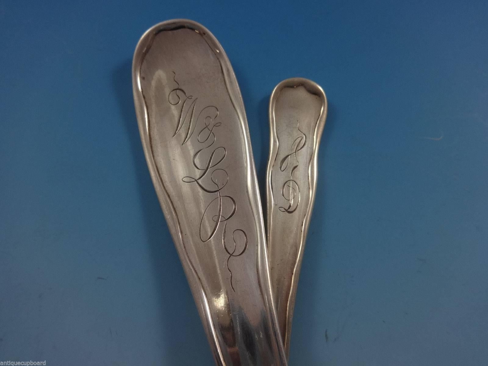 Lap over Edge Plain by Tiffany & Co. Sterling Silver Flatware Set for Service In Excellent Condition For Sale In Big Bend, WI