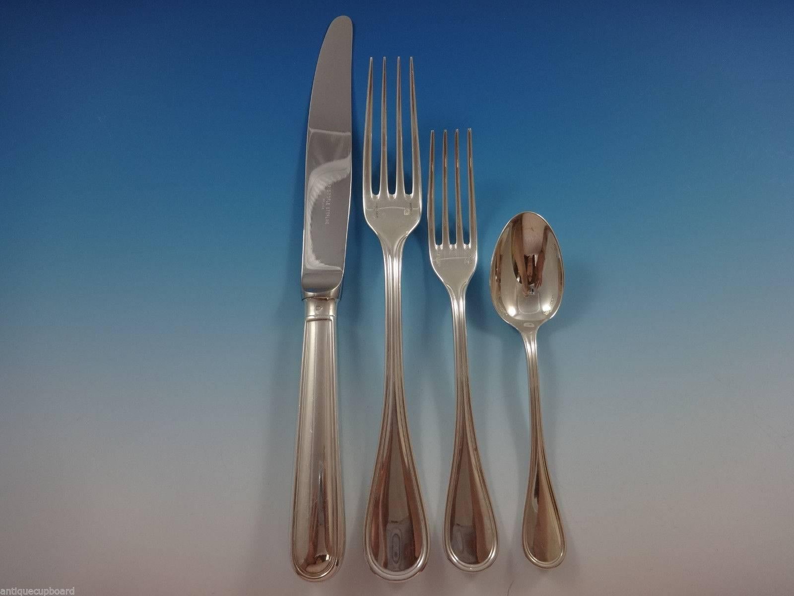20th Century Albi by Christofle Sterling Silver Flatware Service Set for 12 Dinner 118 Pieces