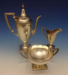 Etruscan by Gorham Sterling Silver Demitasse Tea Set Four-Pieces Hollowware 0366