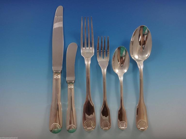 Vendome Arcantia by Christofle Silver Plate Flatware Service 12 Set 81