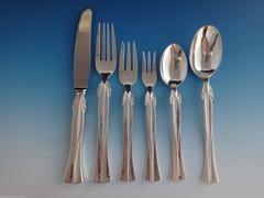Queen Christina Aka Wings by Frigast Sterling Silver Flatware Set Service for 12
