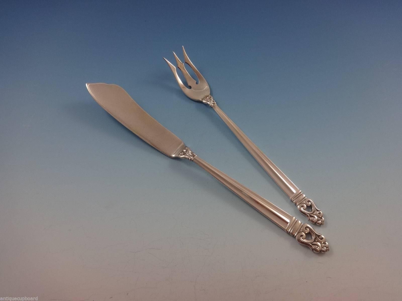 Cubertería para ocho personas Royal Danish by International Sterling Silver, 61 piezas en venta 1