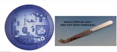 New 2015 Royal Copenhagen Christmas Plate New in Box in Stock Fireplace Dog