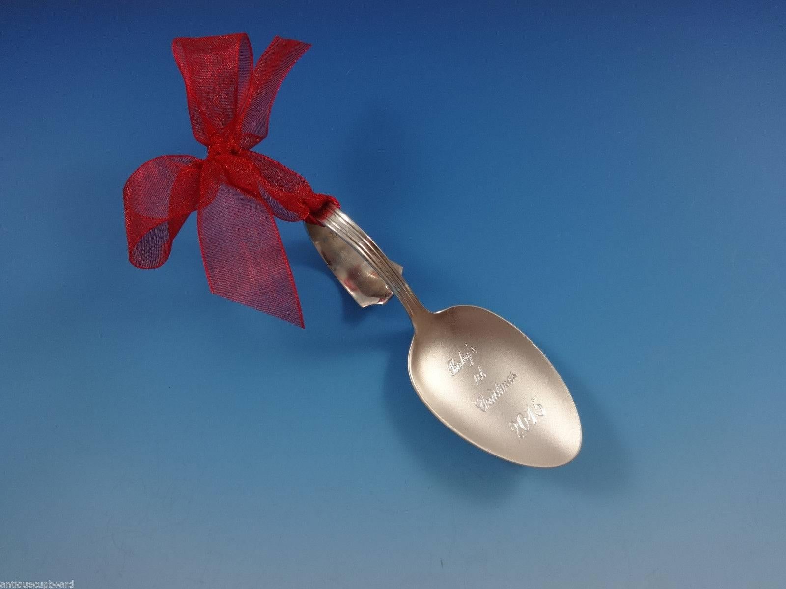 Beautiful, engraved sterling silver 2015 bent baby spoon ornament!

This beautiful 3 5/8