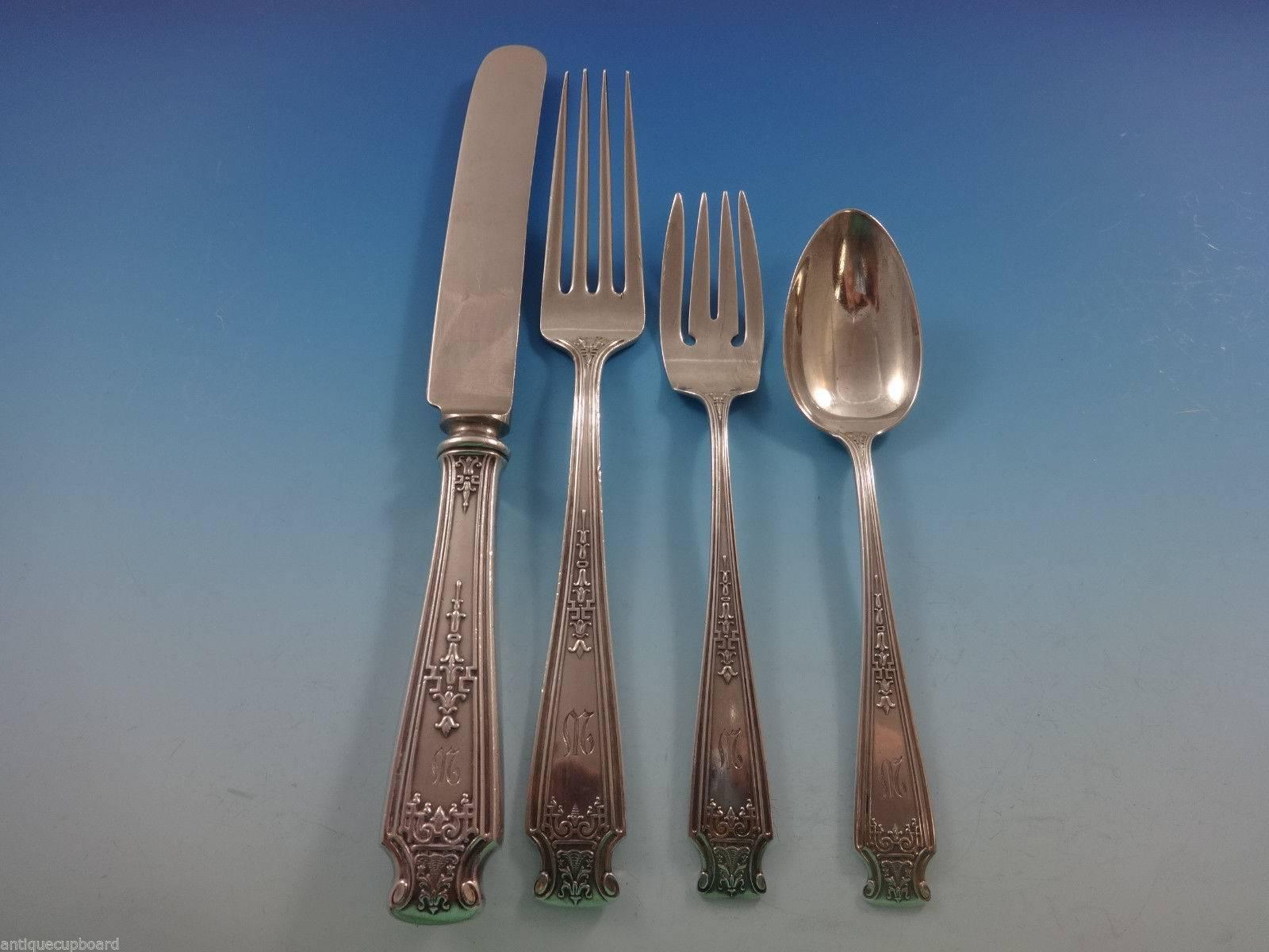 Mandarin by Whiting Sterling Silver Flatware Set for 12 Service, 74 Pieces In Excellent Condition In Big Bend, WI