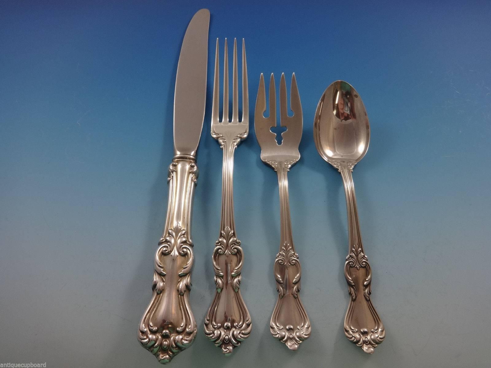 Marlborough by Reed & Barton sterling silver flatware set of 66 pieces. This set includes:

12 knives, 9 1/4